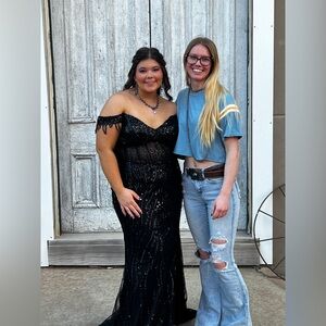 Elegant Black Off-Shoulder Gown